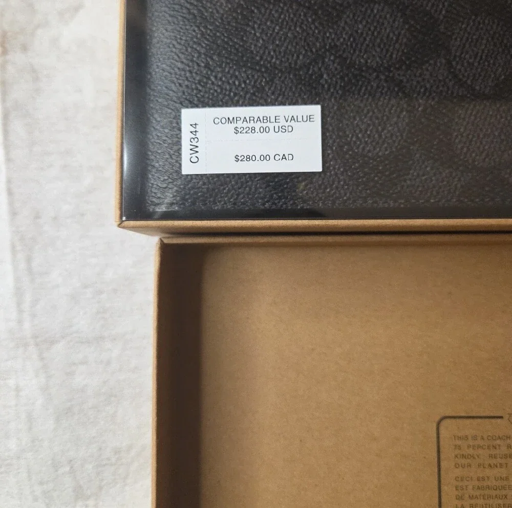 Coach Charcoal Black Signature 3 In 1 Wallet And Key Fob Boxed Gift Set